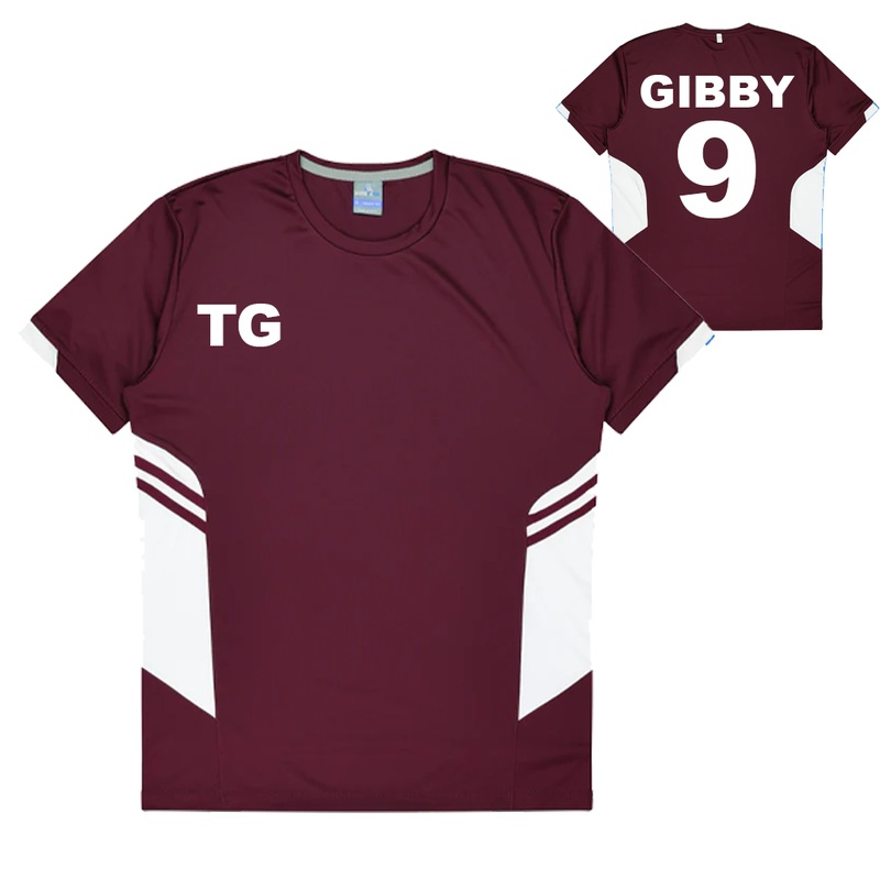 Personalised Maroon and White Training Jersey – Mens