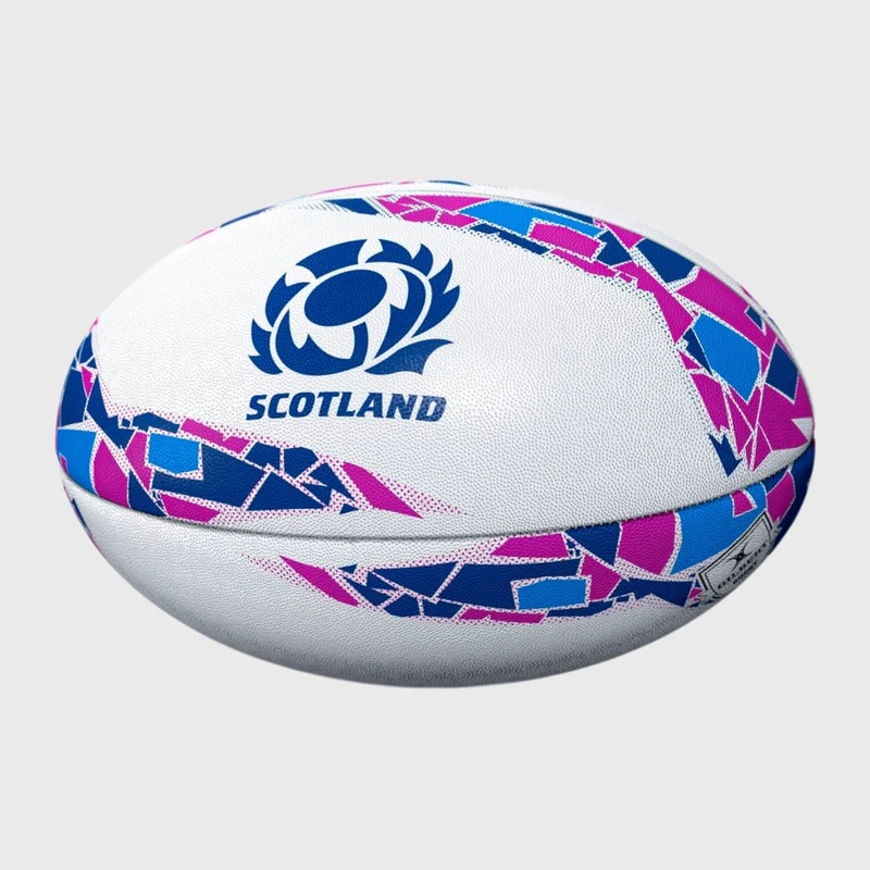 Gilbert Scotland Supporters Rugby Ball White/Blue/Purple