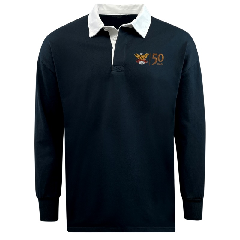 Atlanta Old White Rugby 50 Year Anniversary Classic Long Sleeve Solid Rugby Jersey
