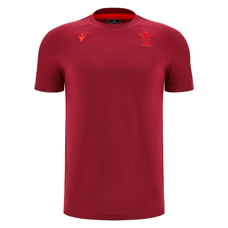 Macron Wales WRU 2025/26 Mens Travel Cotton T-Shirt