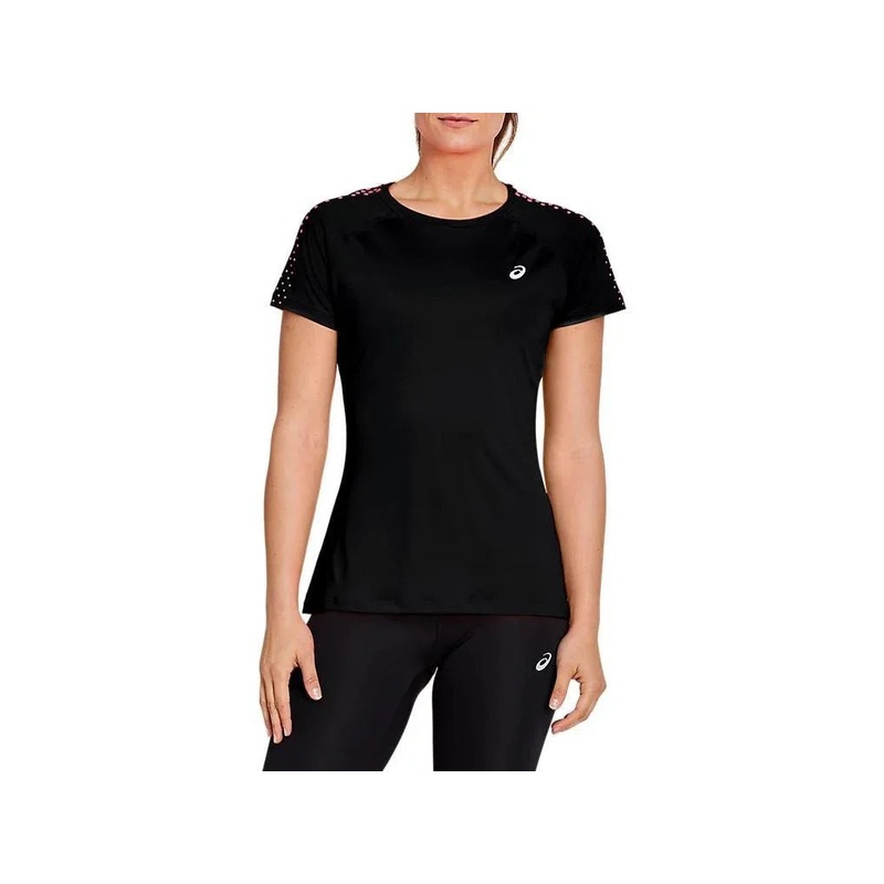 Asics wmns stripe s/s T-Shirt Black/diva pink