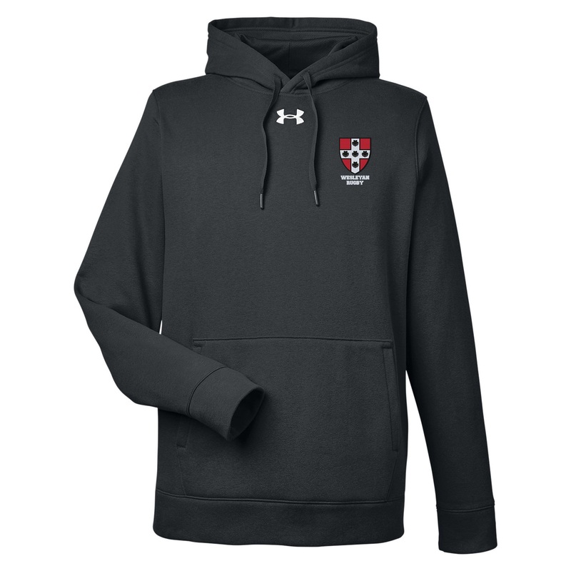Wesleyan Rugby Hustle Hoodie|Black|True Gray Heather|Red|Small|Medium|Large|X-Large|2X-Large|3X-Large|4X-Large