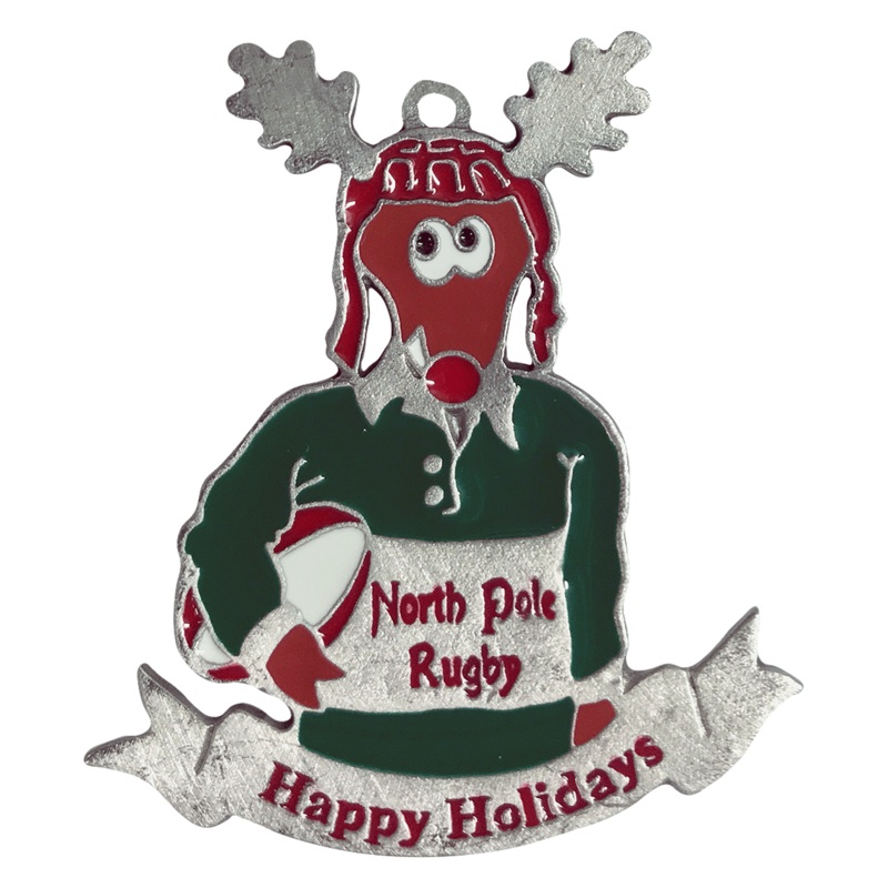 Rugby Reindeer Holiday Ornament