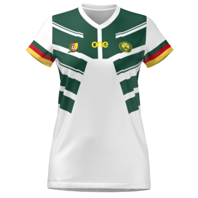 Official Women Cameroon FECAFOOT White Fan Wear Jersey