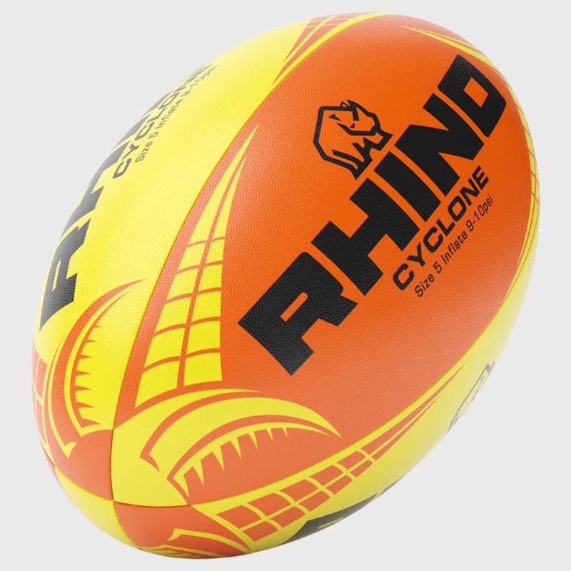 Rhino Cyclone Training Rugby Ball Yellow/Orange