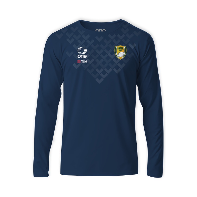 Youth Brazil Rugby Performance Breathable Long Sleeve T-shirt with Escamas Print