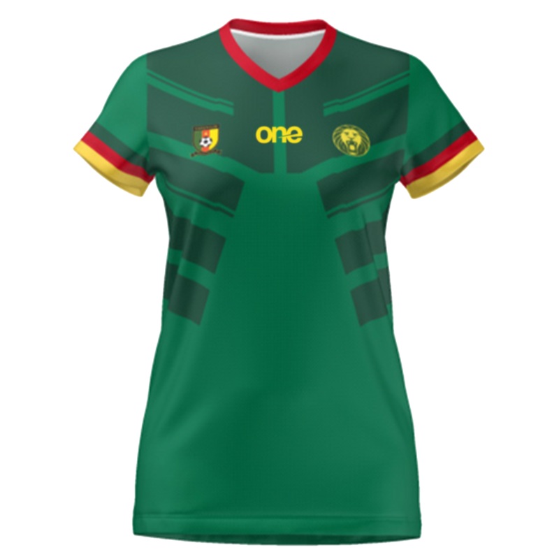 Official Women Cameroon FECAFOOT Green Fan Wear Jersey