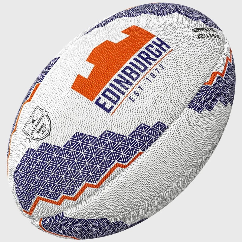 Gilbert Edinburgh Supporter Rugby Ball White/Navy/Orange