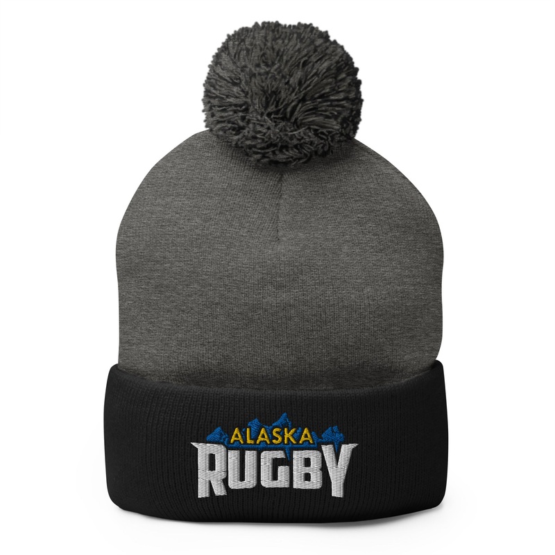 Alaska Rugby Pom Beanie|Dark Heather Grey/ Black|Royal/ Heather Grey|Black|Dark Heather Grey/ Navy|Gold|Navy