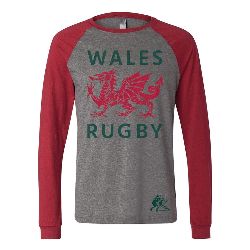 Wales Rugby LS Raglan T-Shirt|Small|Medium|Large|X-Large|2X-Large