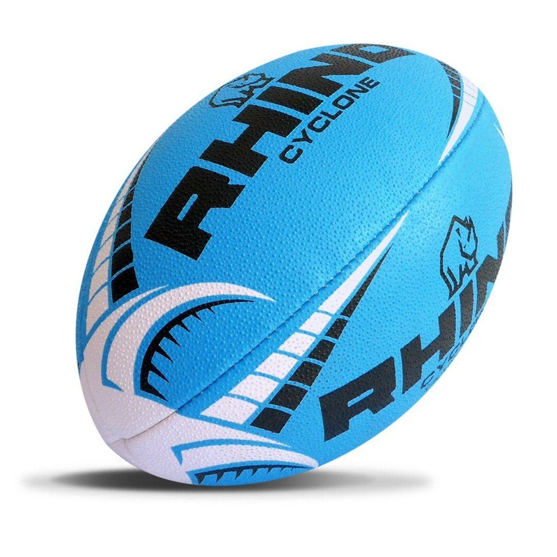 Rhino Cyclone Rugby Ball Light Blue Size 4