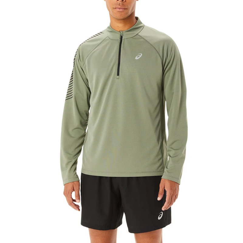 ASICS Mens Icon  Zip Top|Green|XS|S|M|L|XL