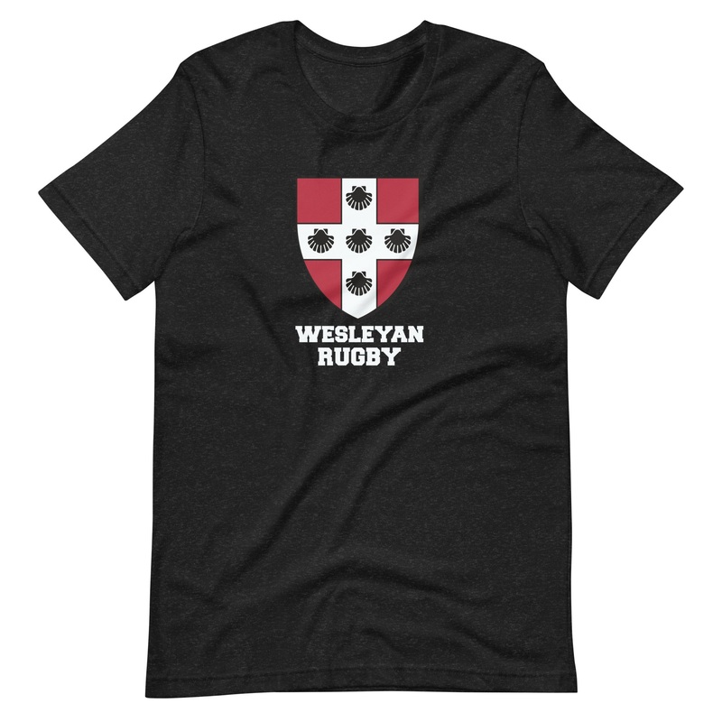 Wesleyan Rugby Social T-Shirt|Black Heather|Red|Dark Grey Heather|XS|S|M|L|XL|2XL|3XL|4XL|5XL