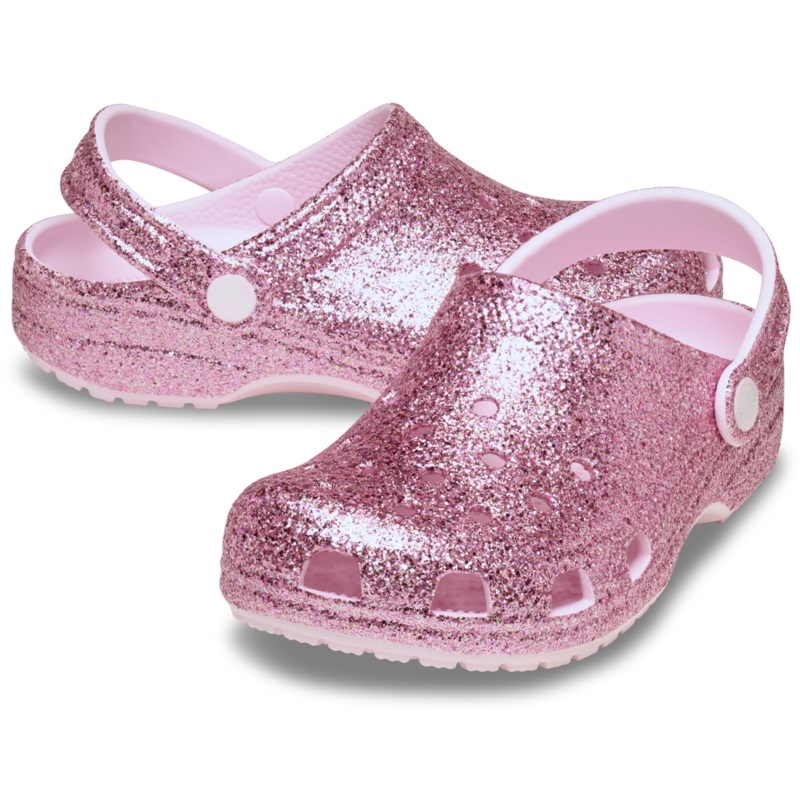 Classic Chunky Glitter Clog Toddler – pink milk