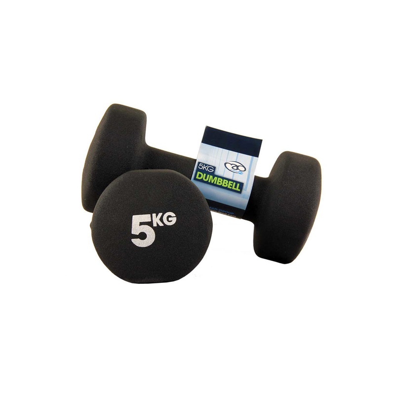 5kg Neoprene Dumbbells – Black (Pair)