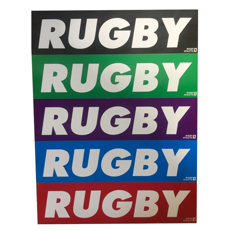 *RUGBY Bumper Stickers (RA)|BLACK|BLUE|RED|GREEN|PURPLE