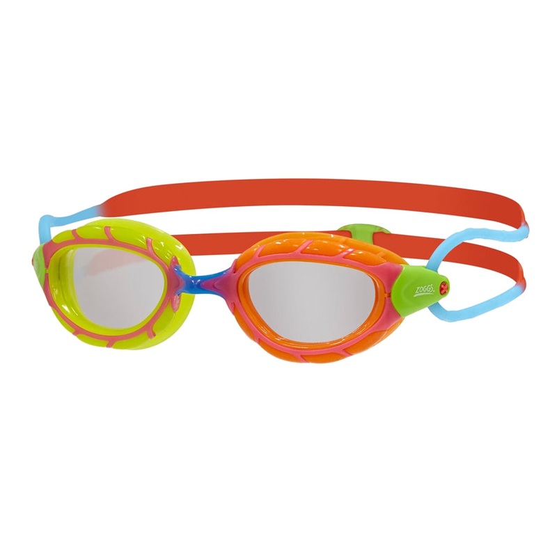 Zoggs Predator Junior Goggle|Red&Green/Blue&Orange/Tint|Green&Orange/Red&Blue/Clear
